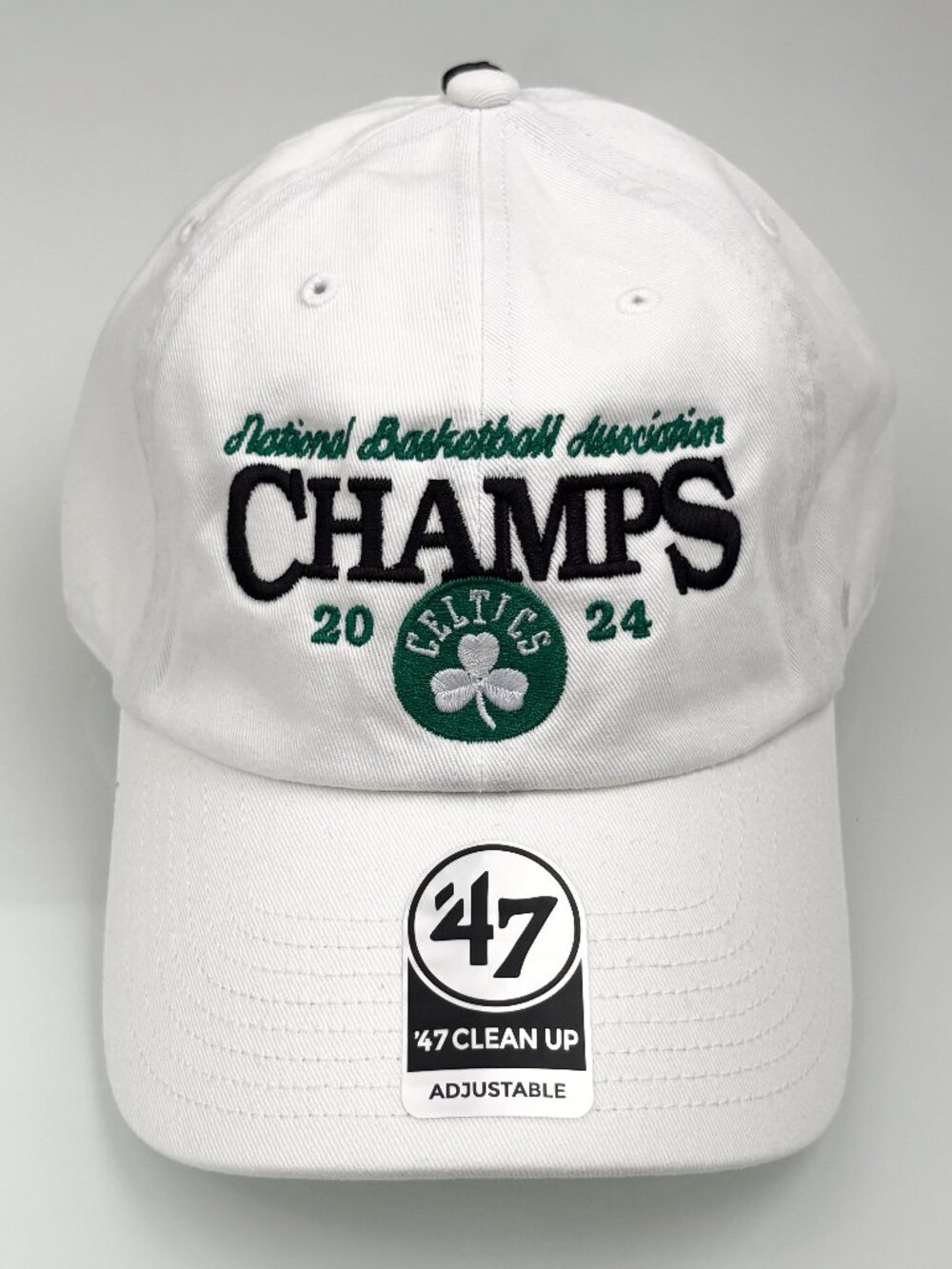 '47 Brand Boston Celtics Clean Up 2024 Champs Strapback Adjustable Hat Cap NWT